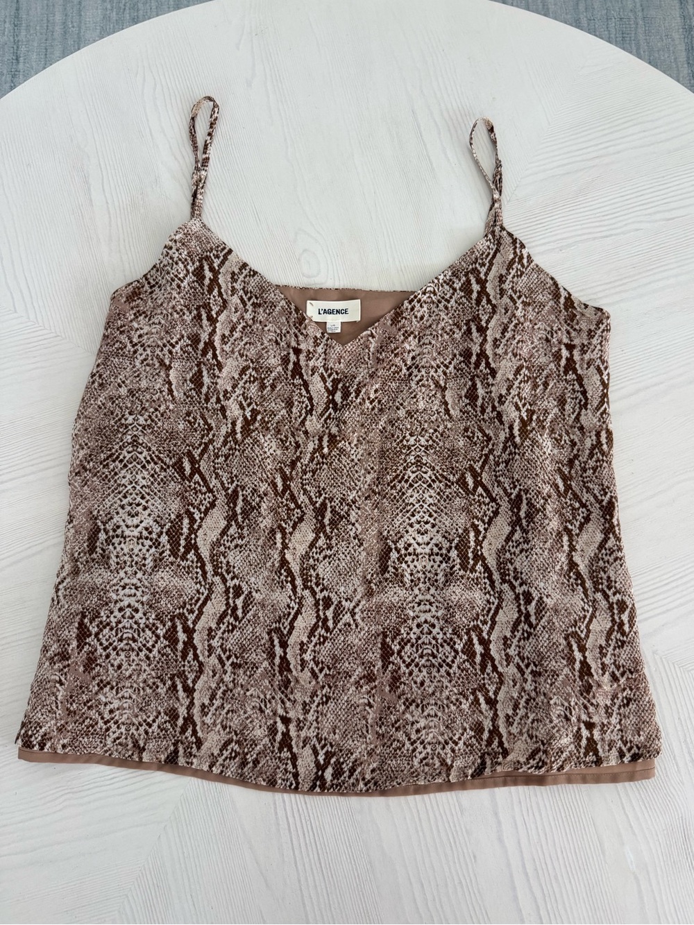 L’Agence Brown Snakeskin Tank Top